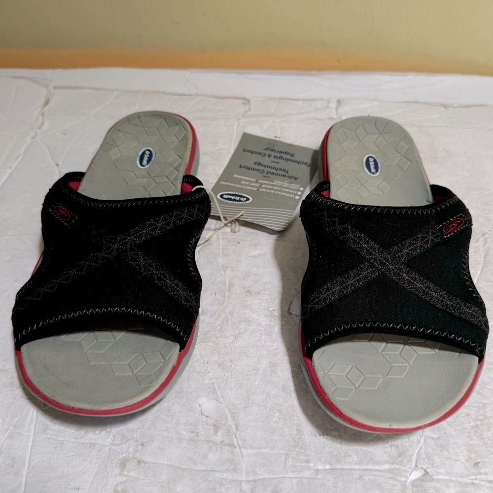 Dr SCHOLL'S NEW Comfort‎ Memory Sole Lightweight Sandal Slides Shoes Fabric Arch - Picture 3 of 14